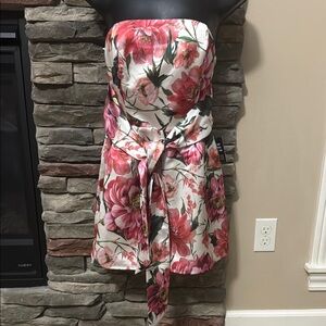 Express Floral Strapless Dress/shorts